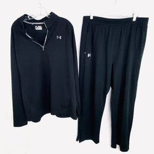 Under Armour Men's Black UA Cold Gear Track Suit Full Zip Jacket Size XXL